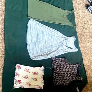 3 summer tank tops and 1 tube top all size XS